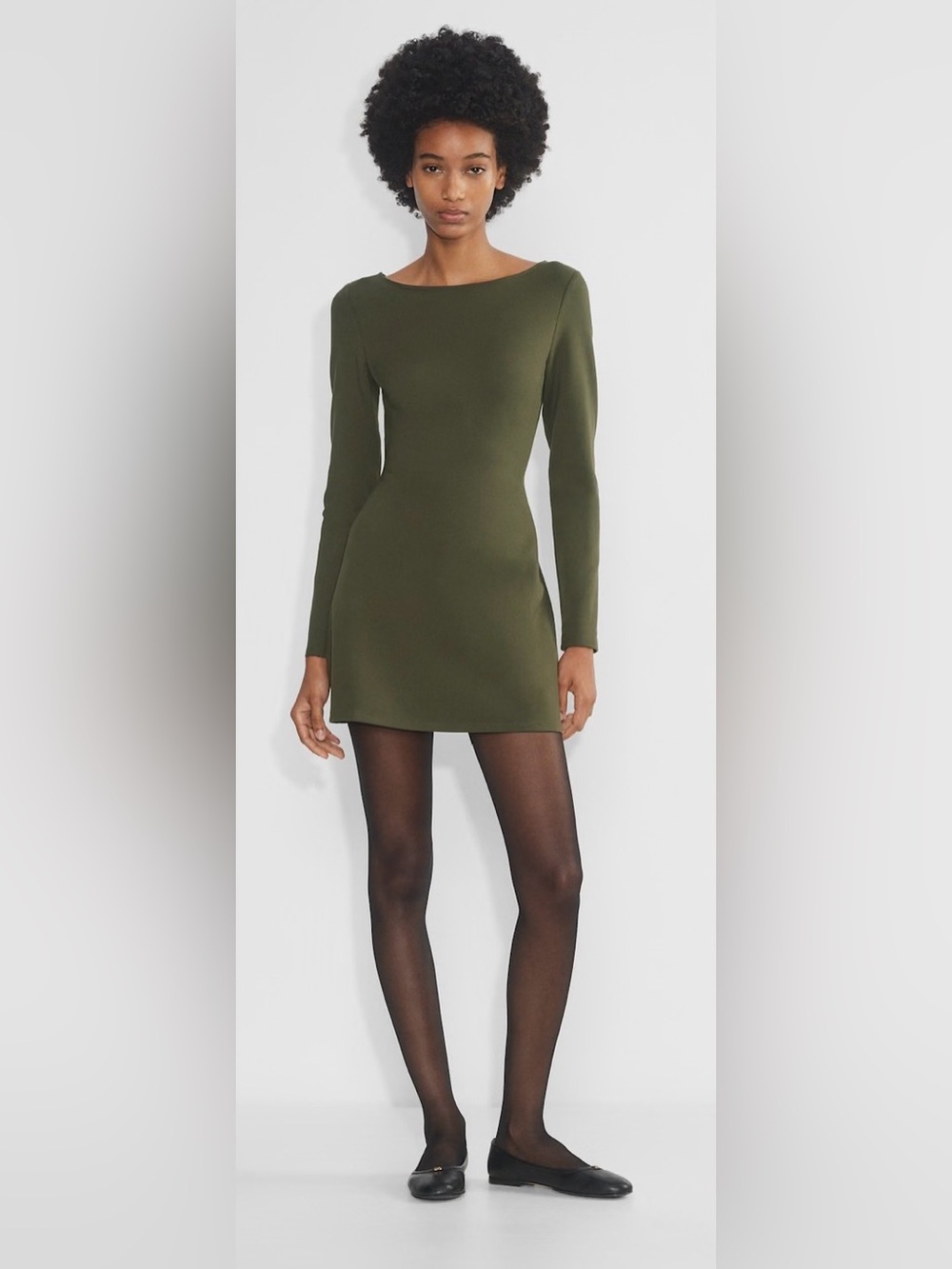 Aritzia Wilfred Delvina Ponte mini shift  dress olive green size 0